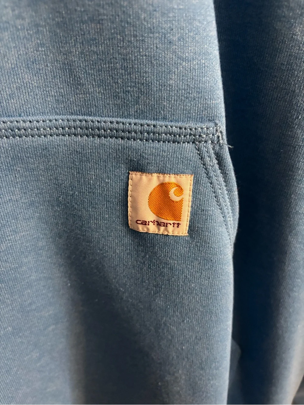 Carhartt Light Blue Pullover Hoodie with Drawstring